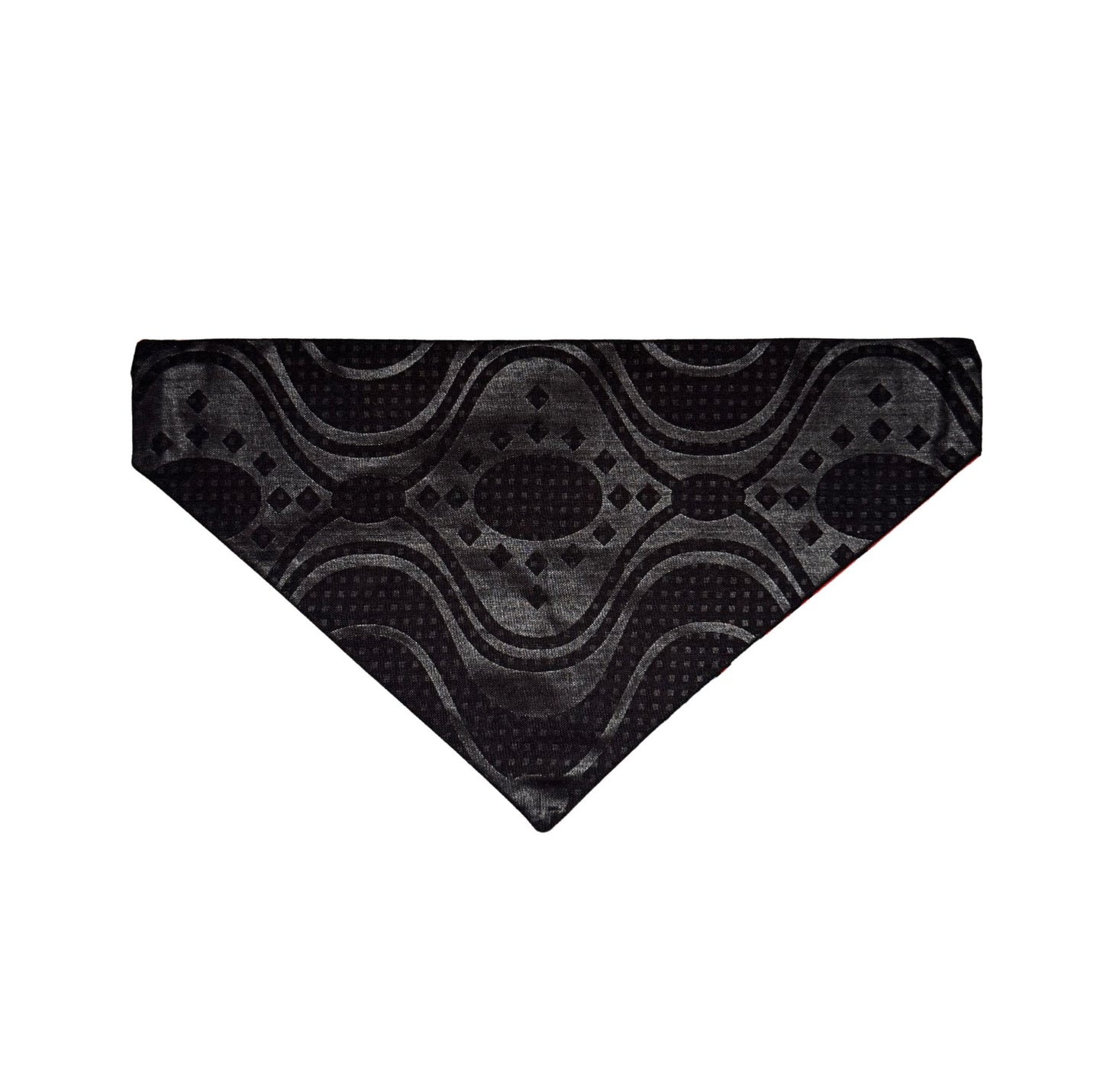 Black patterned dog and cat bandana on a white background