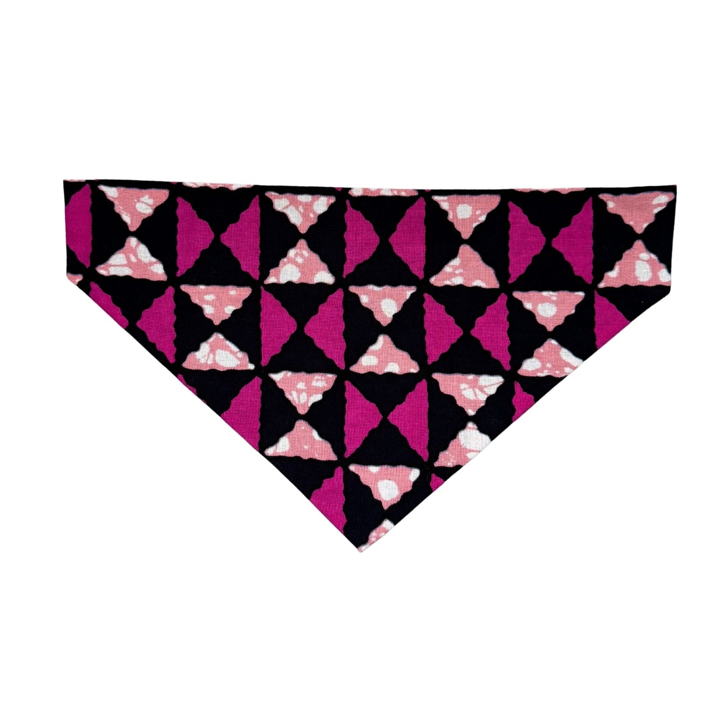 BAMBO pink triangle African print dog and cat bandana by Bhooki, handmade in the UK