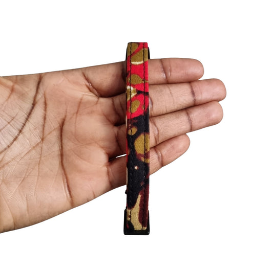 EBUBE black red and cream floral African print breakaway cat collar by Bhooki, handmade in the UK