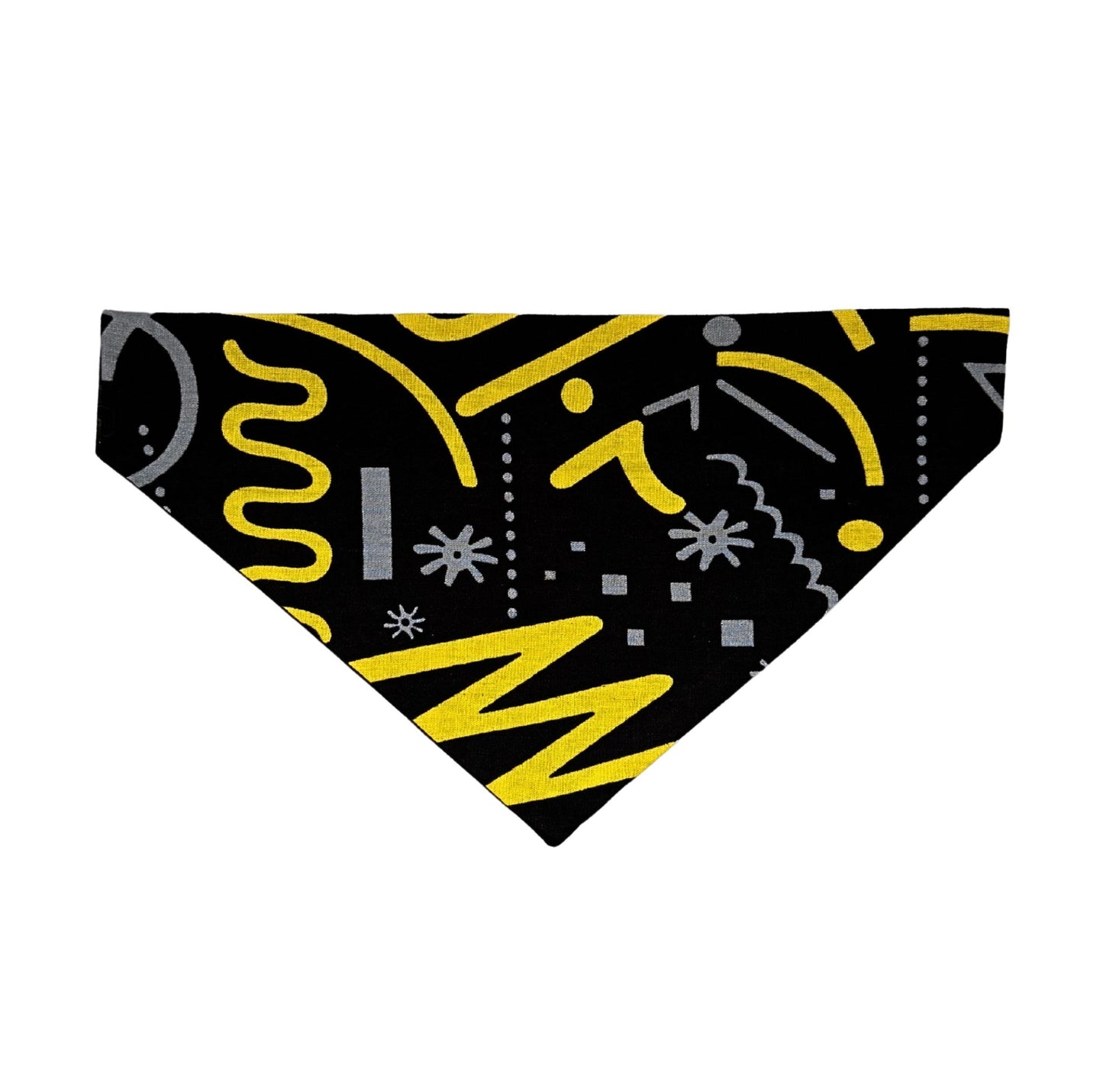 FEMI yellow striped African print dog and cat bandana by Bhooki, handmade in the UK