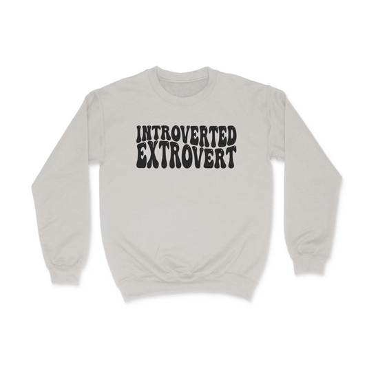 Introverted Extrovert Graphic Sweatshirt Ash Bhooki