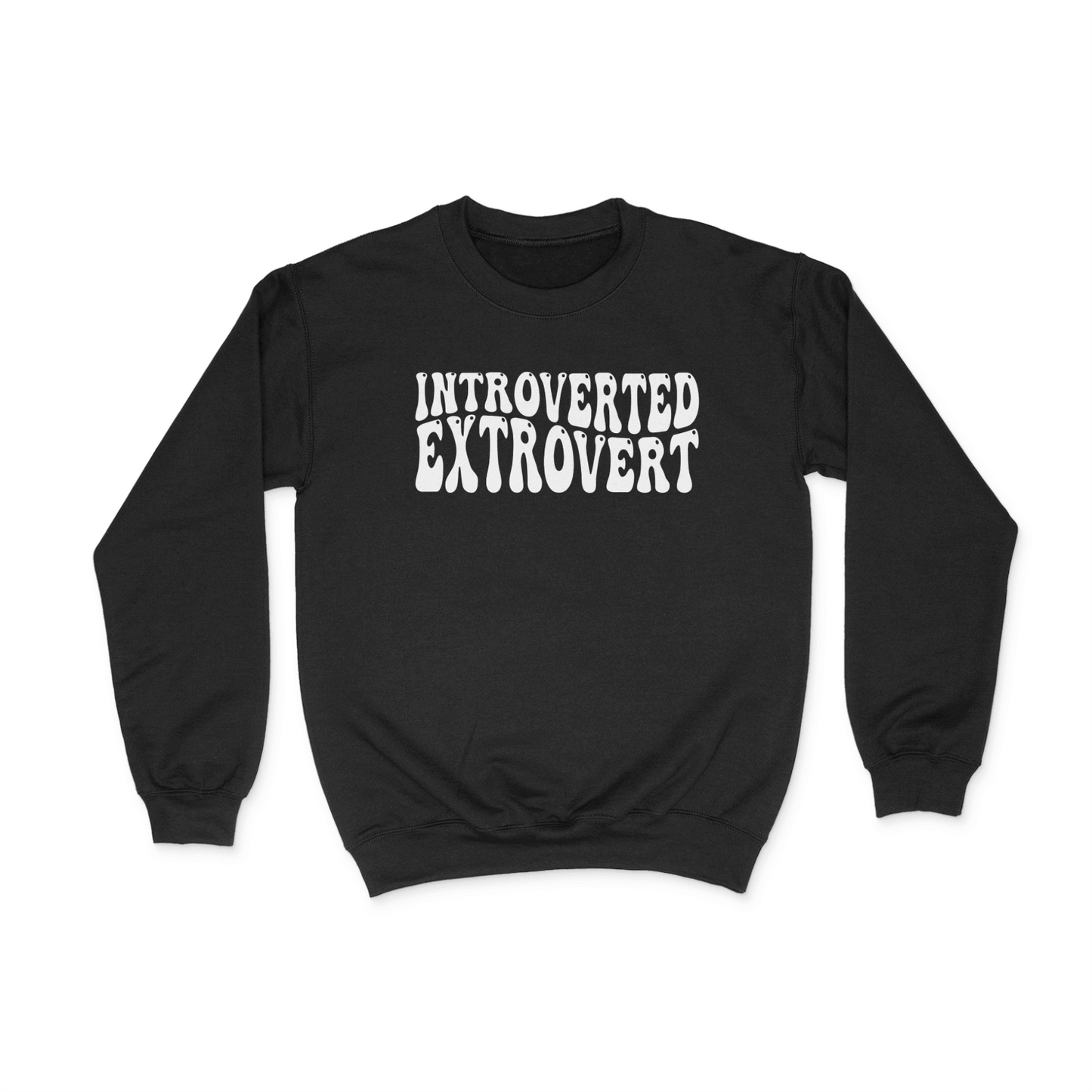 Introverted Extrovert Graphic Sweatshirt Black Bhooki