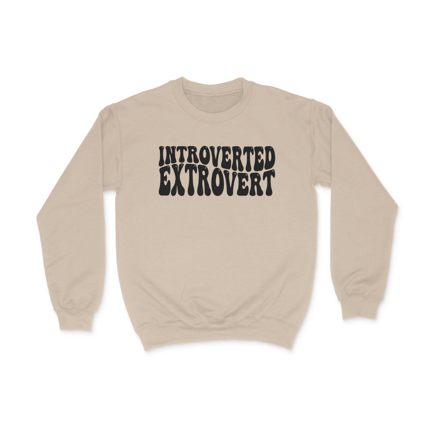 Introverted Extrovert Graphic Sweatshirt Sand Bhooki
