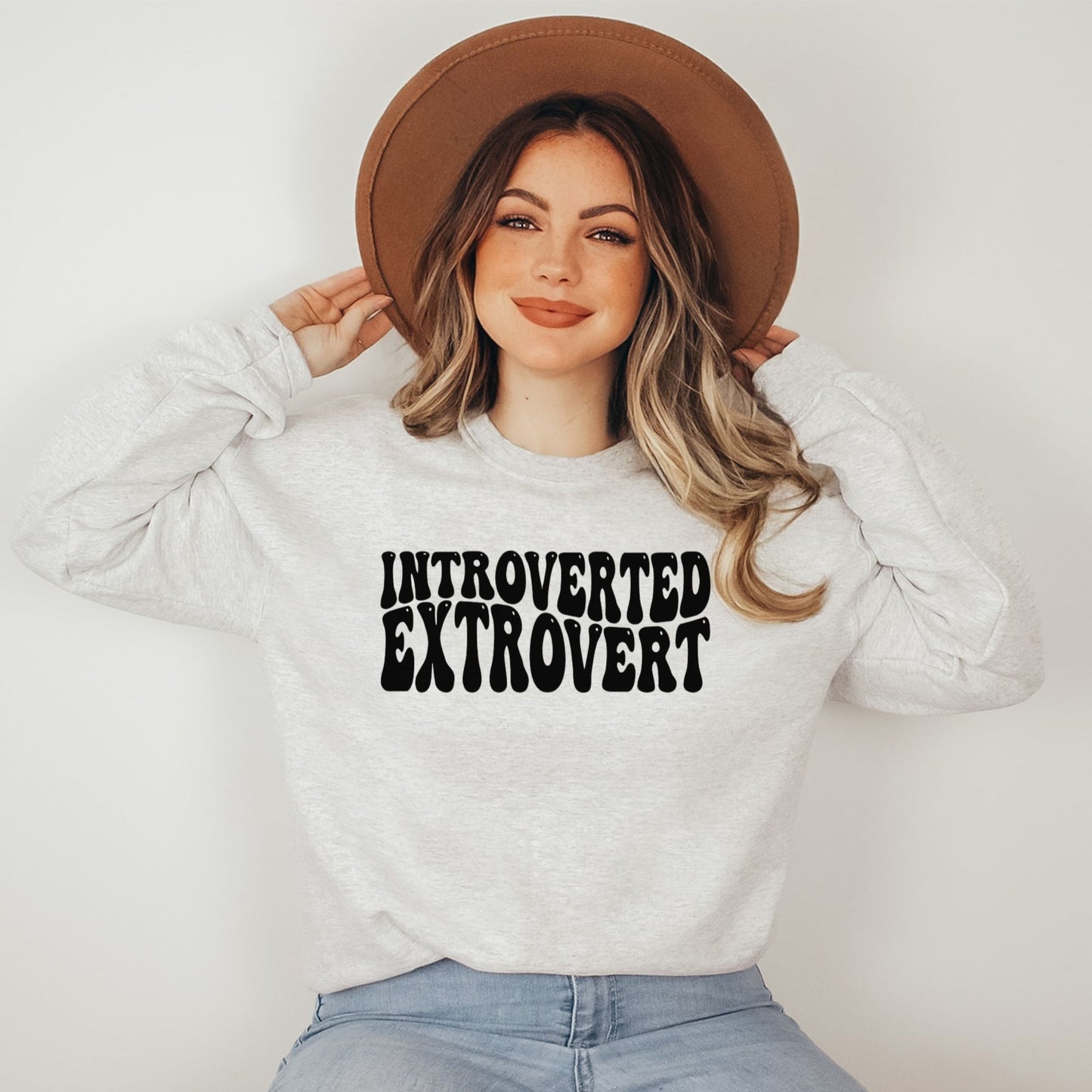 Introverted Extrovert Graphic Sweatshirt Ash Bhooki