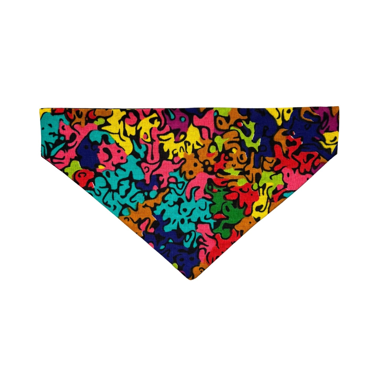 SIMI rainbow abstract African print dog and cat bandana by Bhooki, handmade in the UK