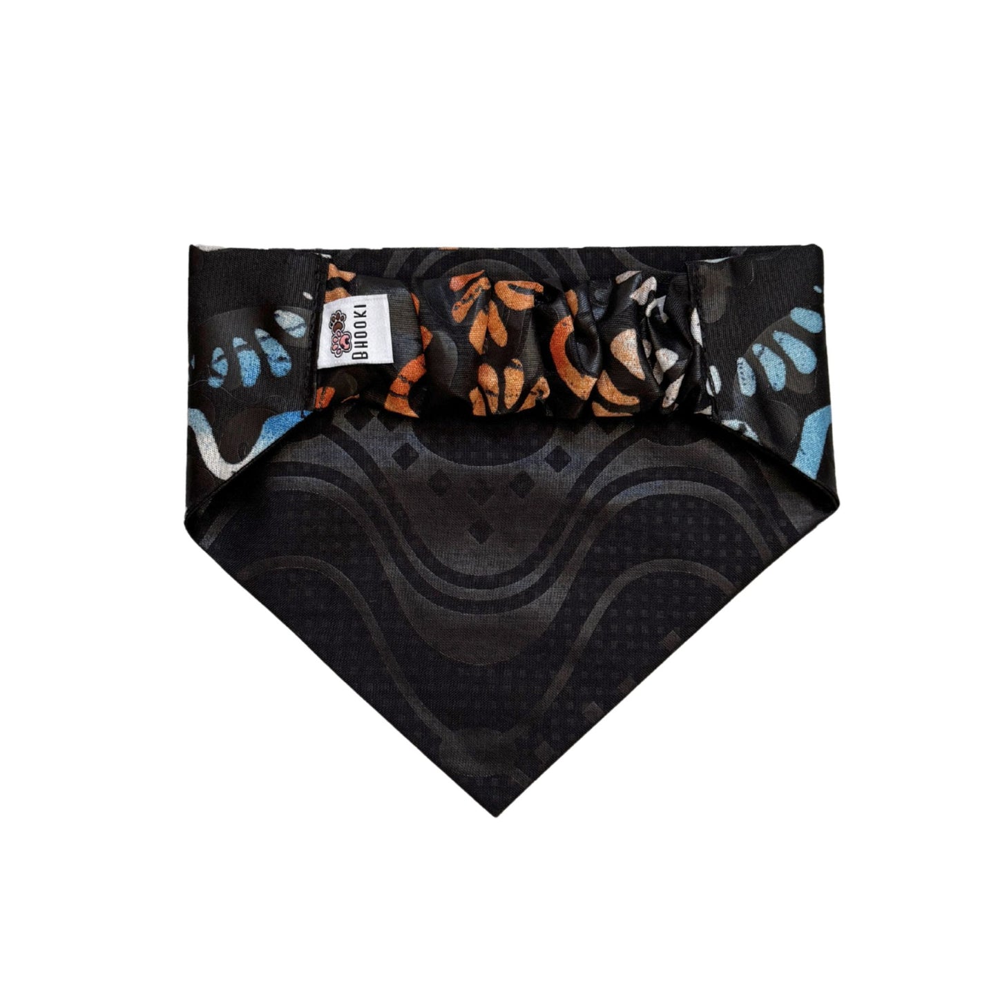 Colourful tie-dye scrunchie dog bandana