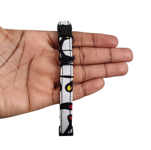 TOLU multicolour block African print breakaway cat collar by Bhooki, handmade in the UK