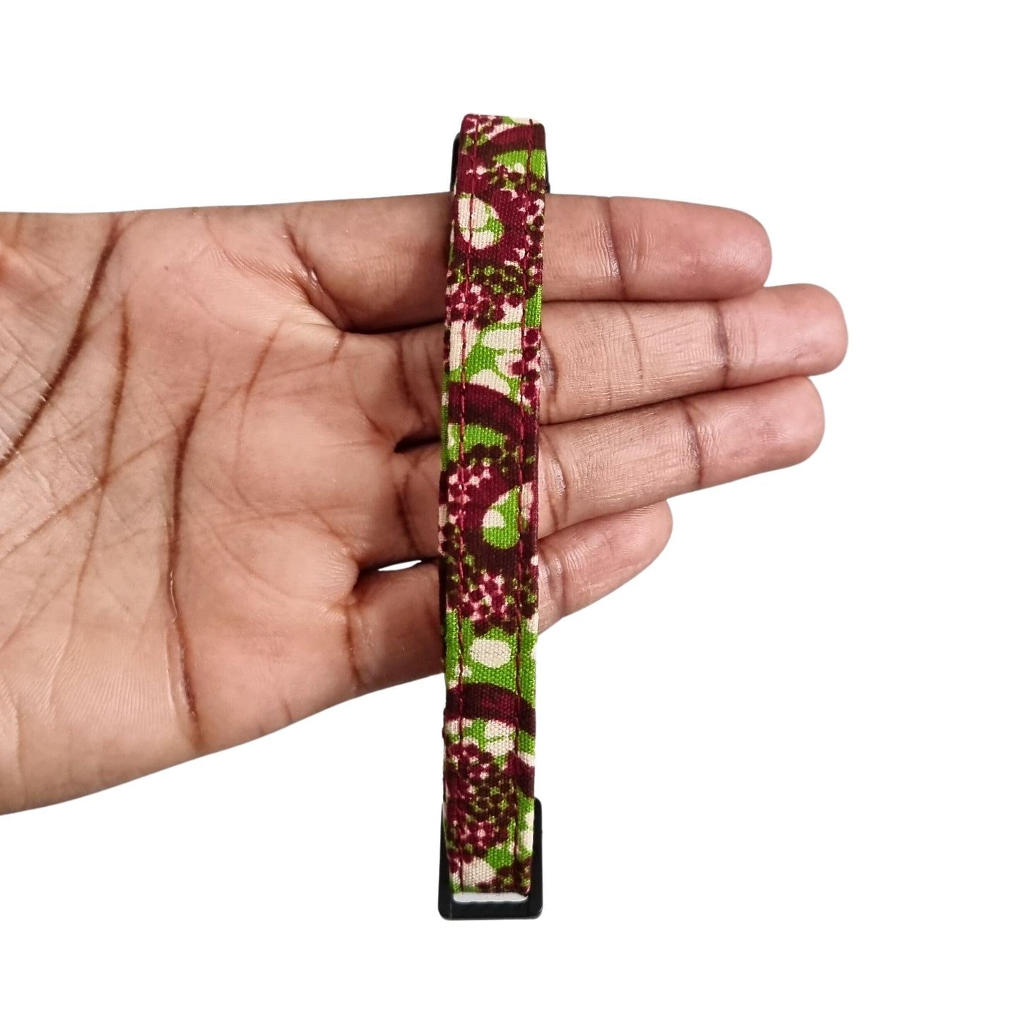TOPE — Green & Burgundy Floral Cat Collar