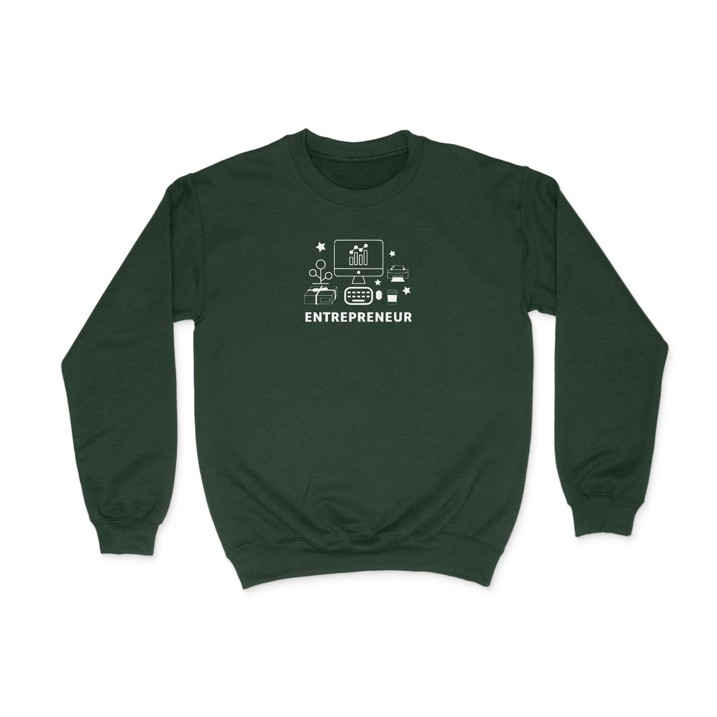 Entrepreneur Graphics Crewneck Sweatshirt Dark Green Bhooki