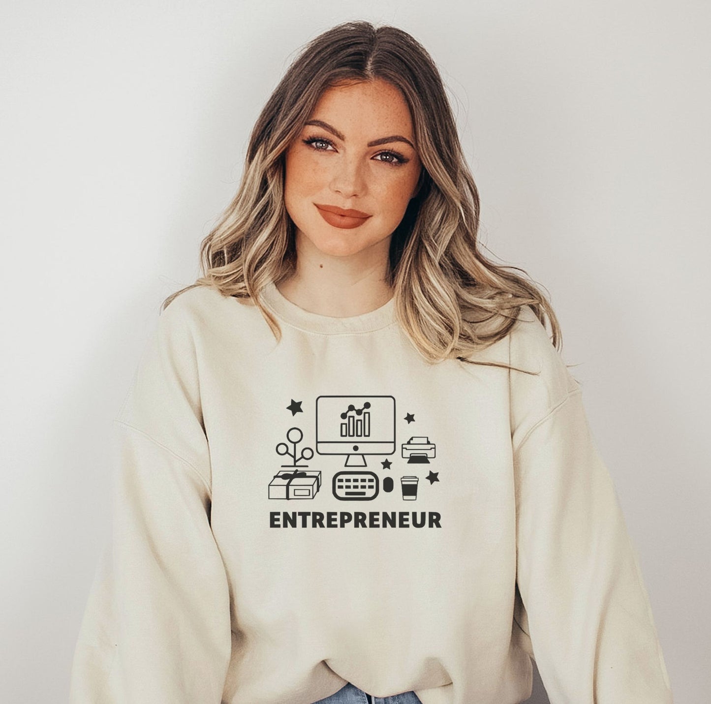 Entrepreneur Graphics Crewneck Sweatshirt Sand Bhooki