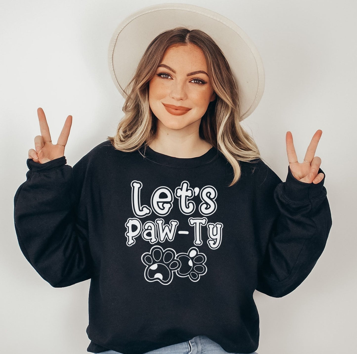 Let's Paw-Ty Graphic Sweatshirt Black Bhooki