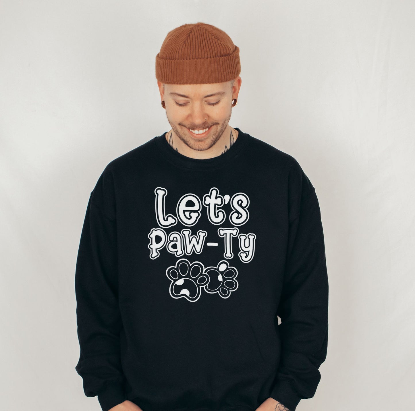 Let's Paw-Ty Graphic Sweatshirt Black Bhooki