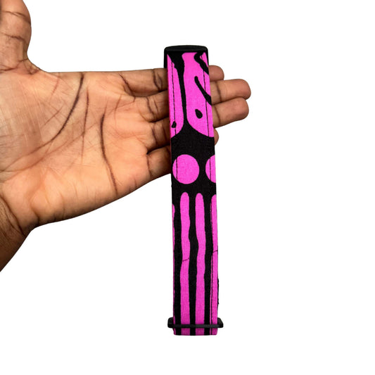 ADENIKE pink and black abstract African print dog collar by Bhooki, handmade in the UK