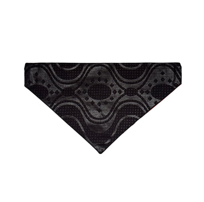 Black patterned dog and cat bandana on a white background