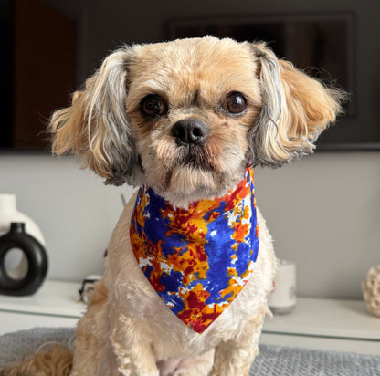 DEJA — Orange & Navy Tie-Dye Dog & Cat Bandana