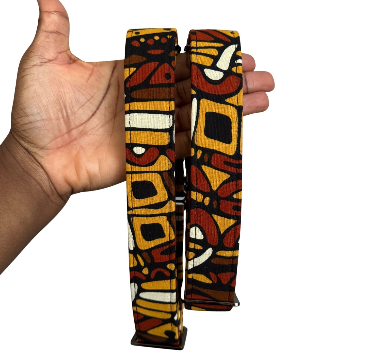 DOIYE — Brown & Gold Geometric Martingale Dog Collar