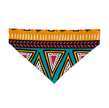 Colorful patterned DOG AND CAT bandana on a white background