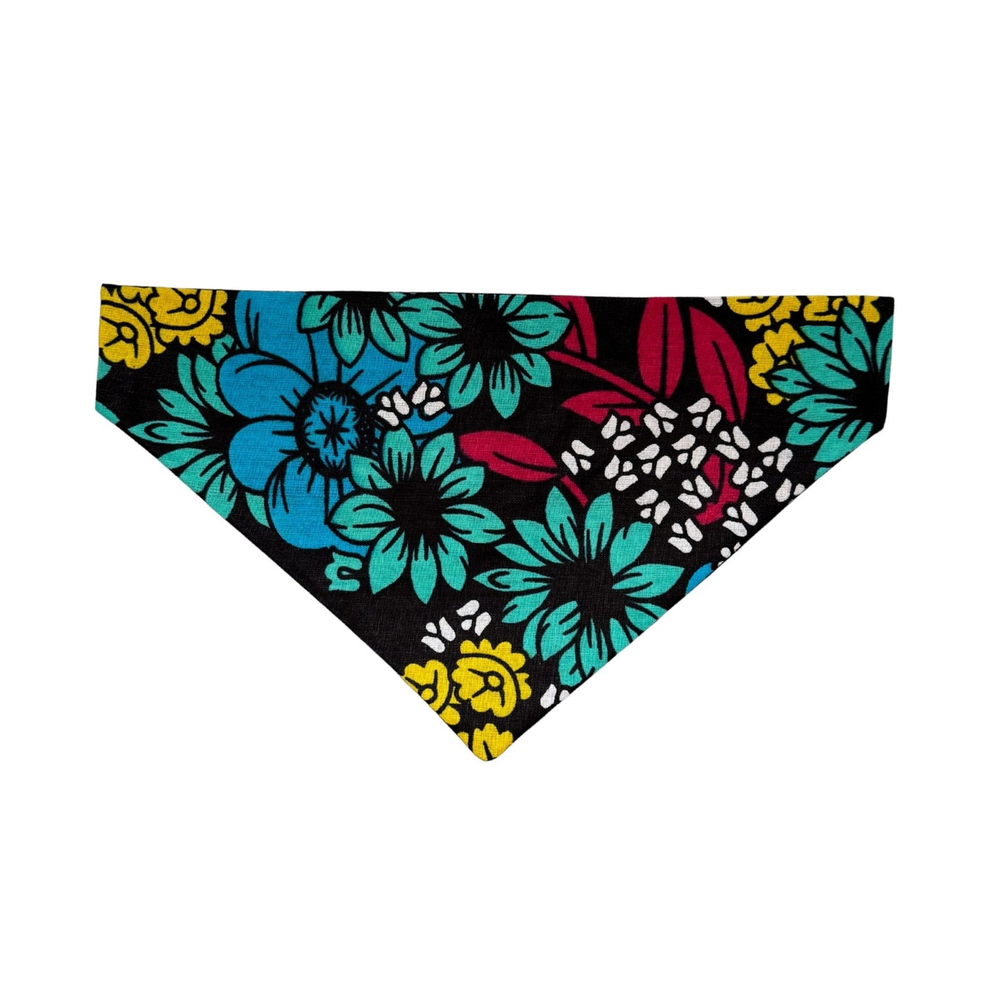 Colorful floral bandana on a white background