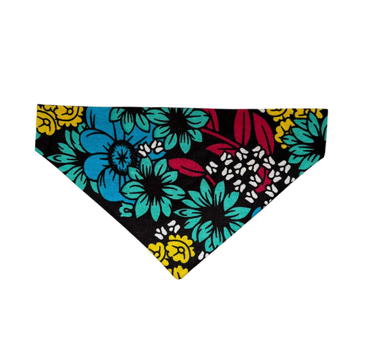 Colorful floral bandana on a white background