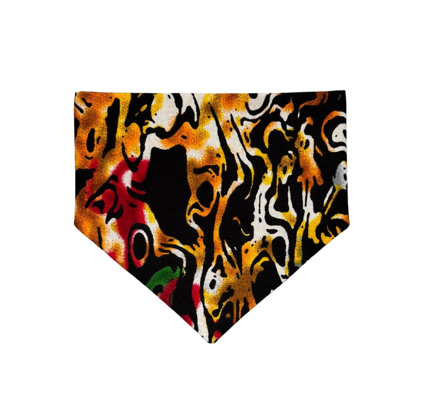 Colorful abstract patterned  dog bandana on a white background