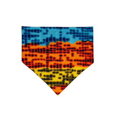 Colorful patterned DOG AND CAT BANDANA on a white background