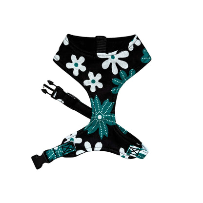 DARA — White & Teal Daisy Floral Dog Harness