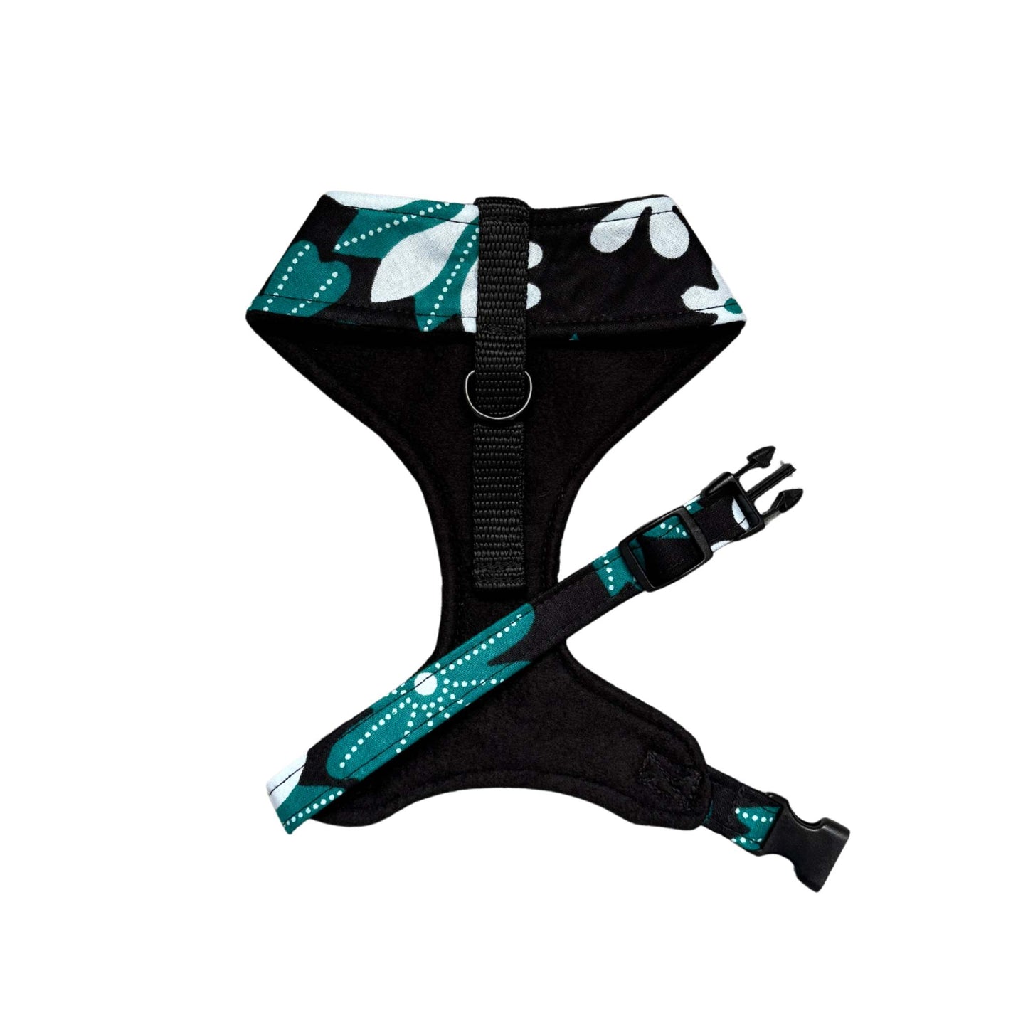 DARA — White & Teal Daisy Floral Dog Harness