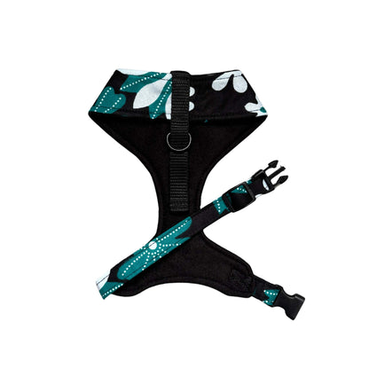 DARA — White & Teal Daisy Floral Dog Harness