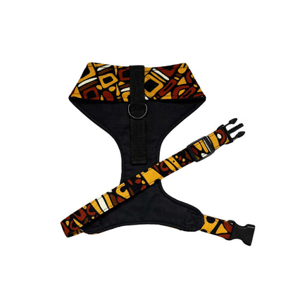 DOIYE — Brown & Gold Geometric Dog Harness