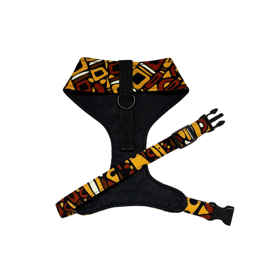 DOIYE — Brown & Gold Geometric Dog Harness