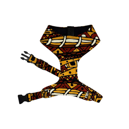 DOIYE — Brown & Gold Geometric Dog Harness