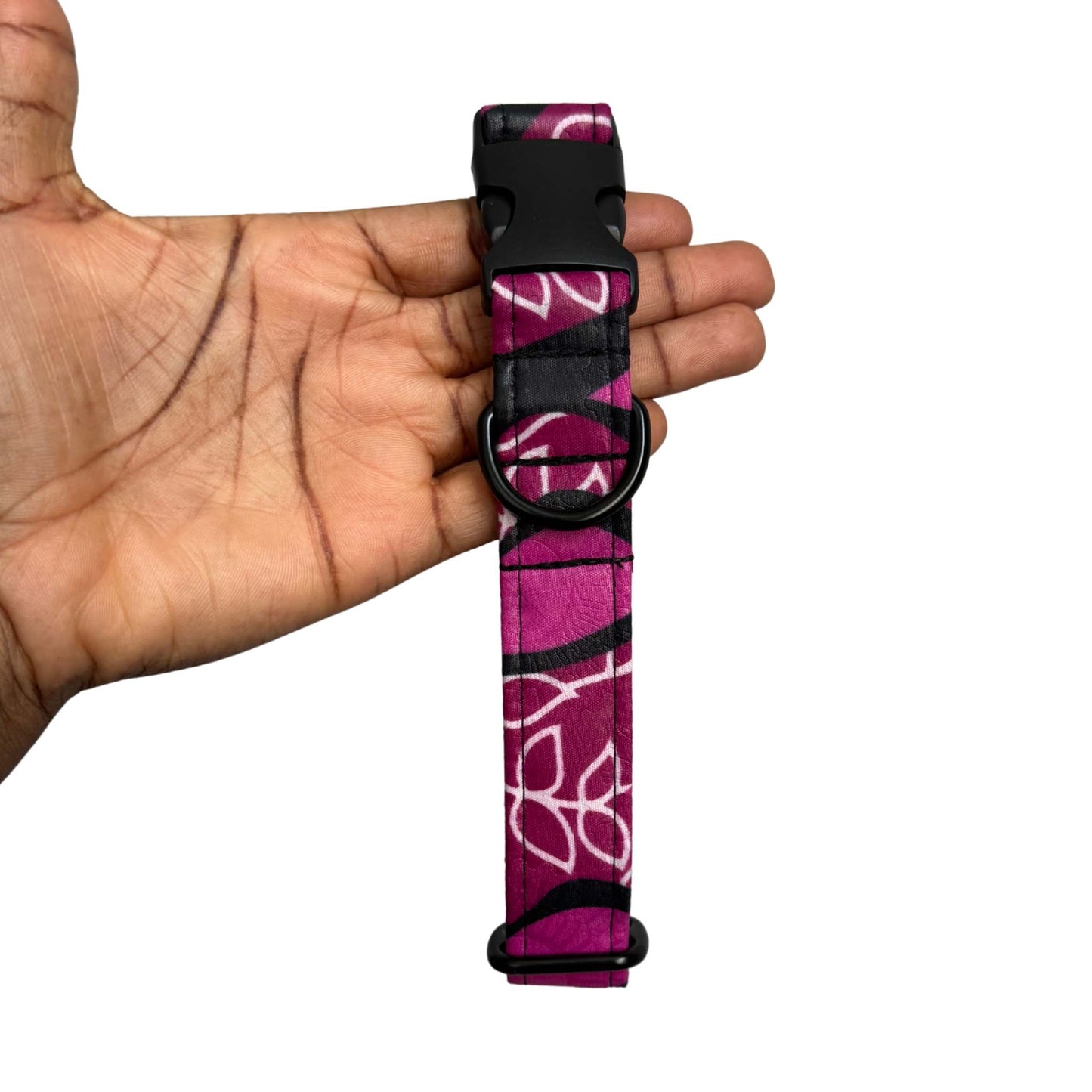 EHI — Magenta, Black & White Floral Dog Collar