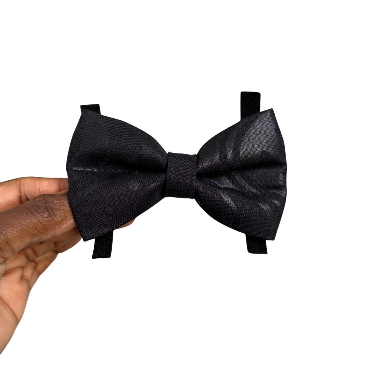 EMIDE black wave bow tie by Bhooki, handmade in the UK