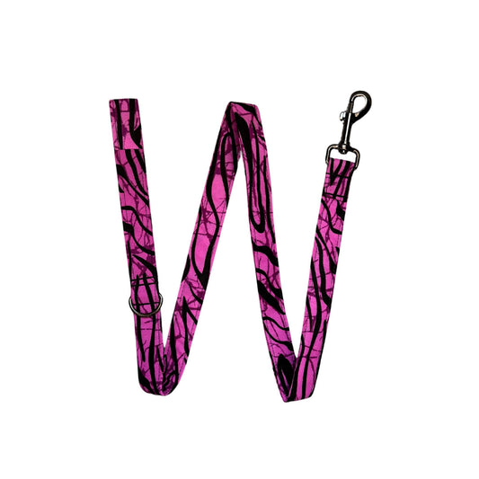 ESE pink striped African print dog lead by Bhooki, handmade in the UK