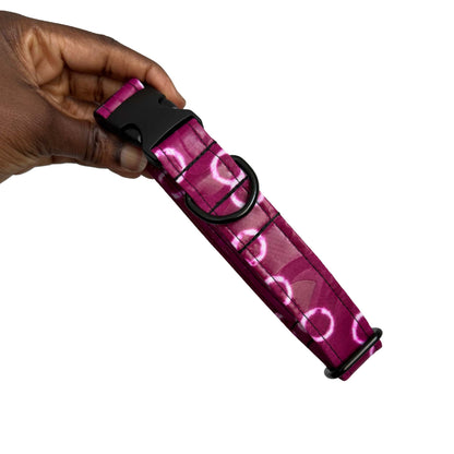 FOLA — Magenta & White Circular Tie-Dye Dog Collar
