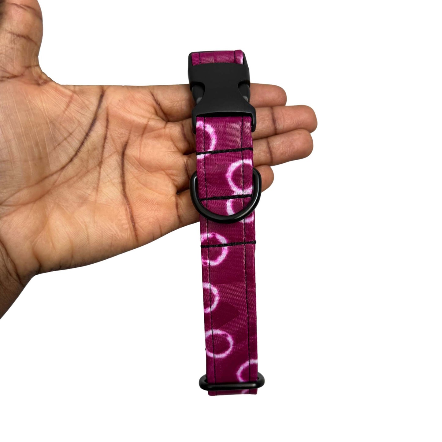 FOLA — Magenta & White Circular Tie-Dye Dog Collar