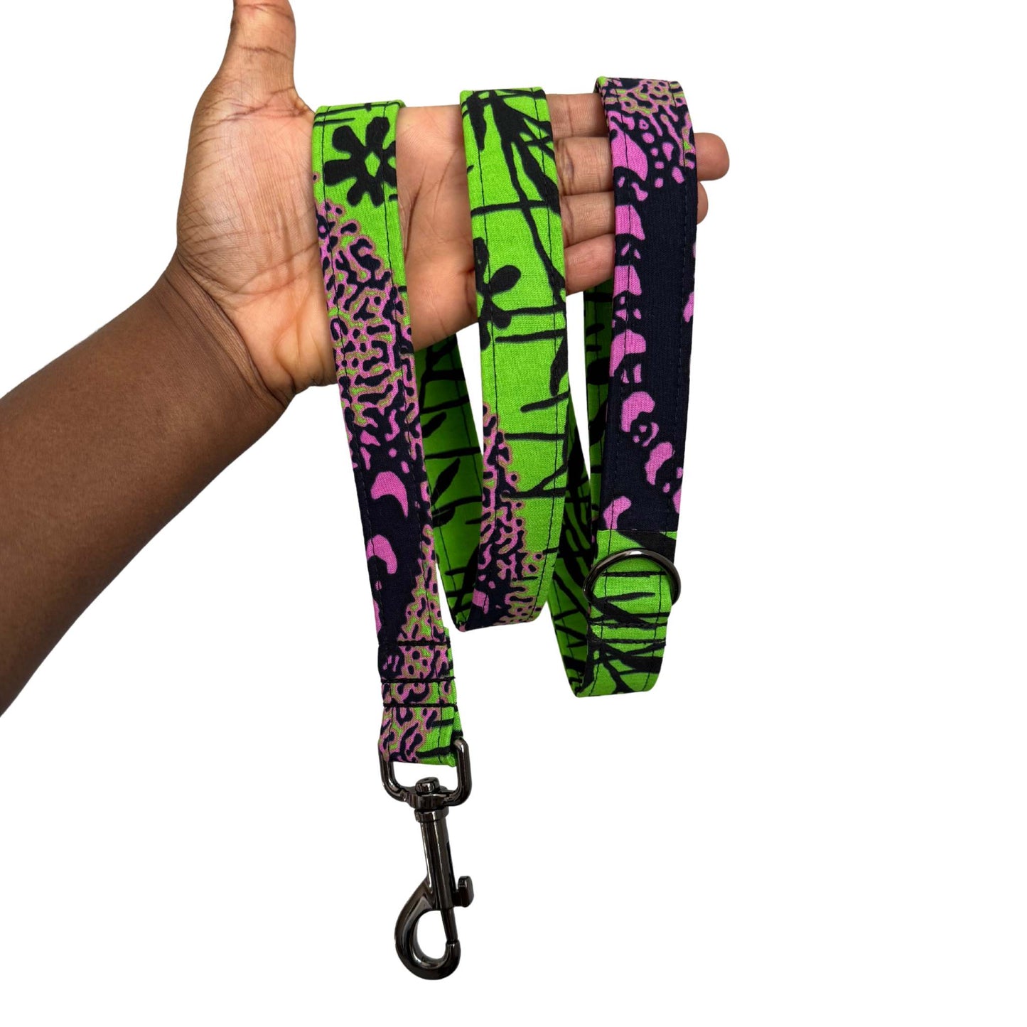 HINNA — Lilac, Black & Green Abstract Dog Lead