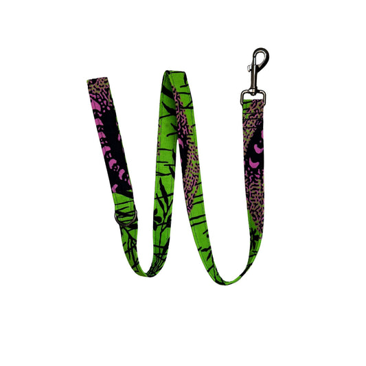 HINNA — Lilac, Black & Green Abstract Dog Lead