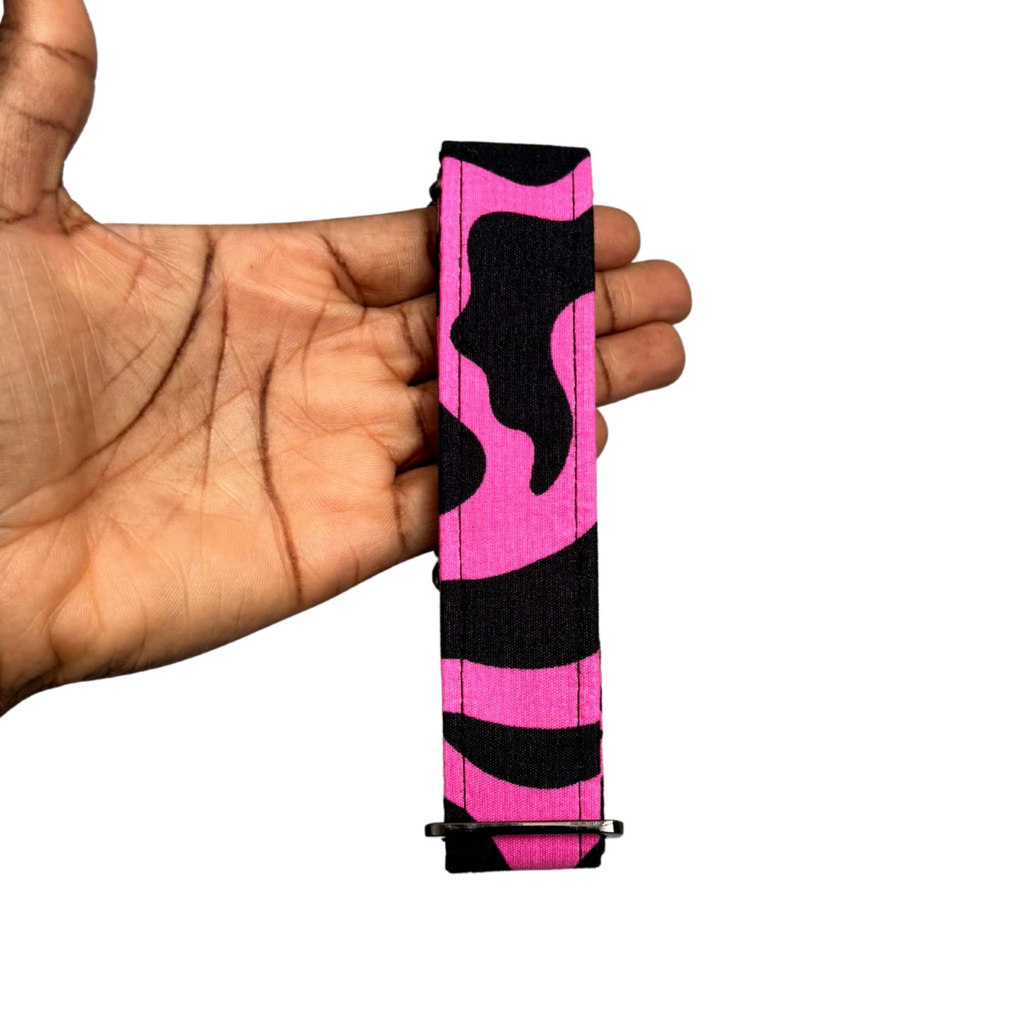 MOYIN pink and black swirl African print martingale dog collar by Bhooki, handmade in the UK