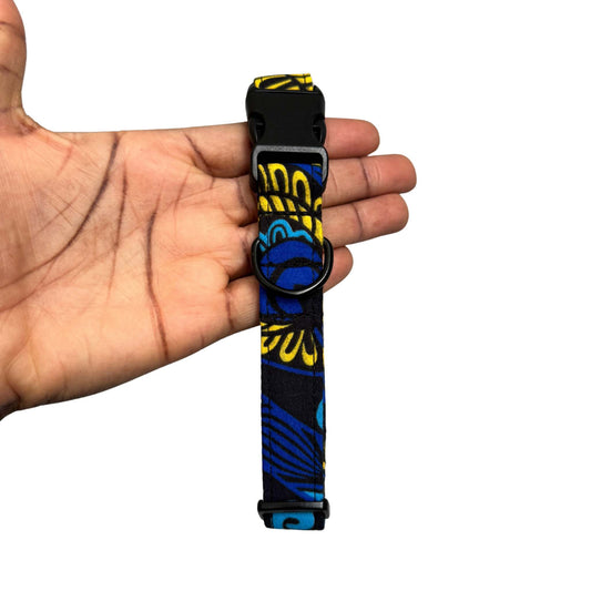 SEYE — Black, Blue & Yellow Swirl Dog Collar