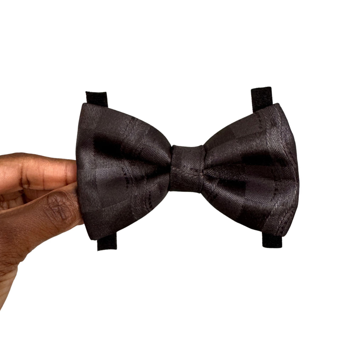 TAYO dark brown embossed bow tie by Bhooki, handmade in the UK