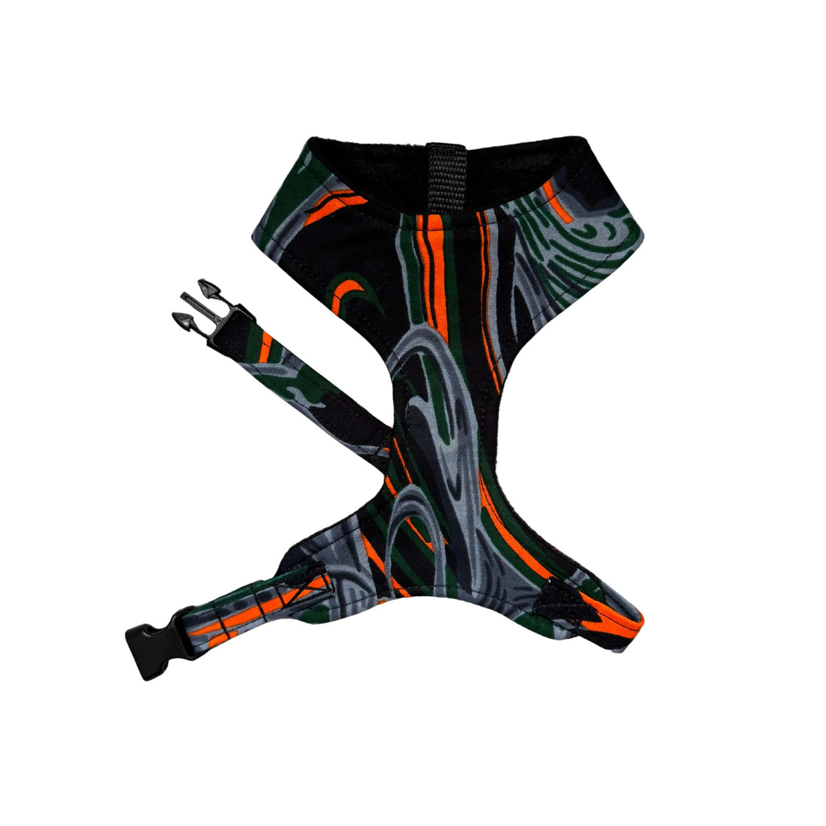 WONU — Grey, Green & Orange Abstract Dog Harness