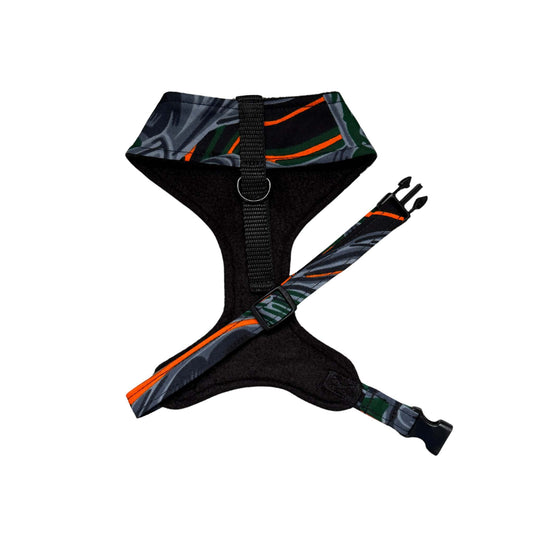 WONU — Grey, Green & Orange Abstract Dog Harness