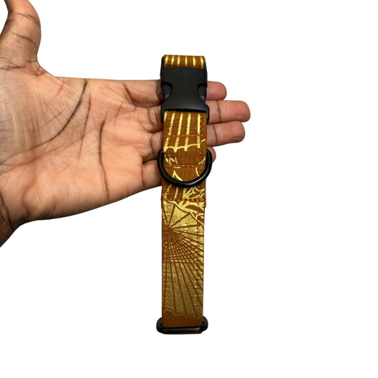 WURA — Brown & Gold Sunburst Dog Collar