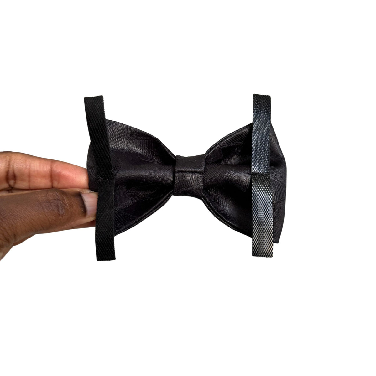 YINKA black embossed wedding bow tie for dogs and cats by Bhooki