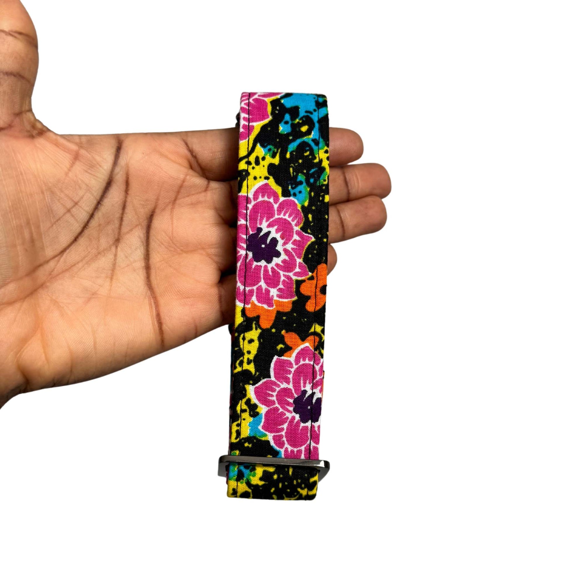 ZITA pink and orange floral African print martingale dog collar by Bhooki, handmade in the UK