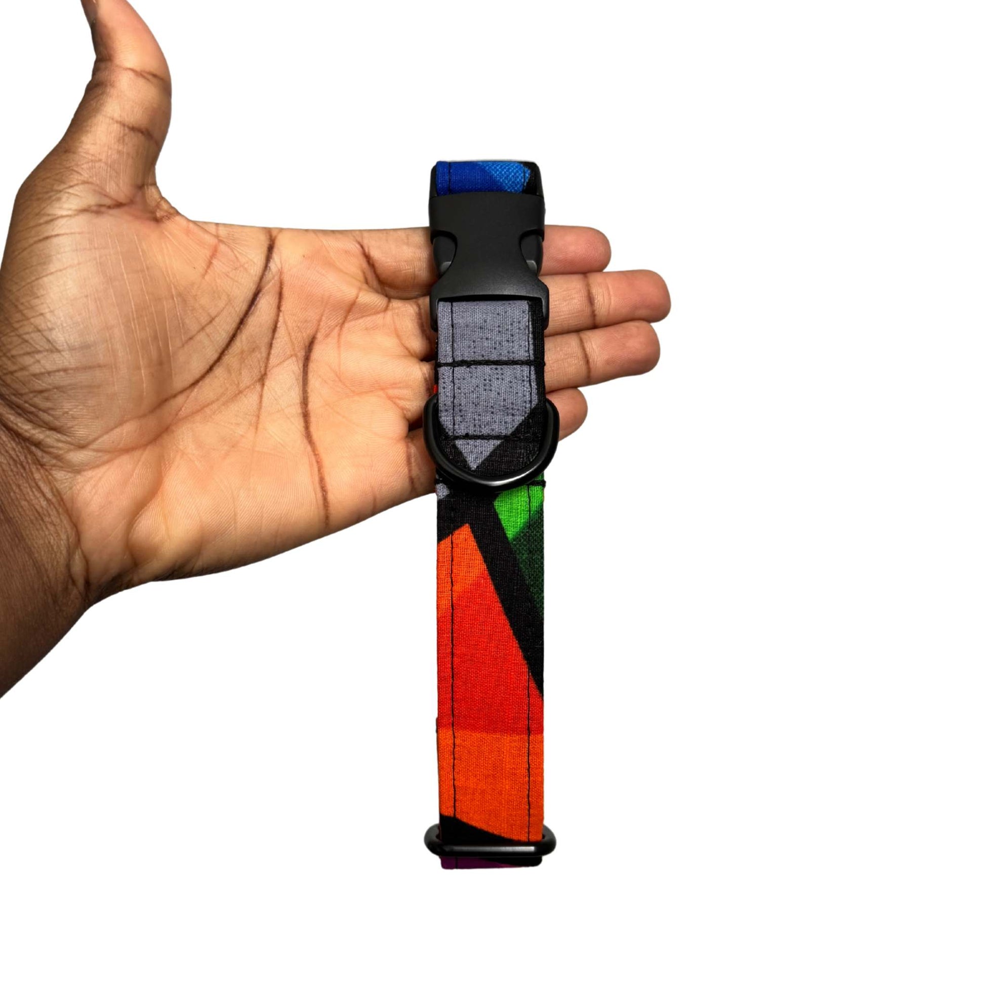 ZIWE multicolour stained glass dog collar by Bhooki, handmade in the UK